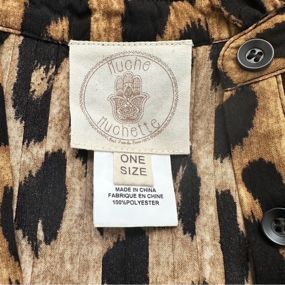 Muche Muchette Rina Leopard Print Tiered Mini Dress One Size Flowy Summer EUC - Picture 2 of 10